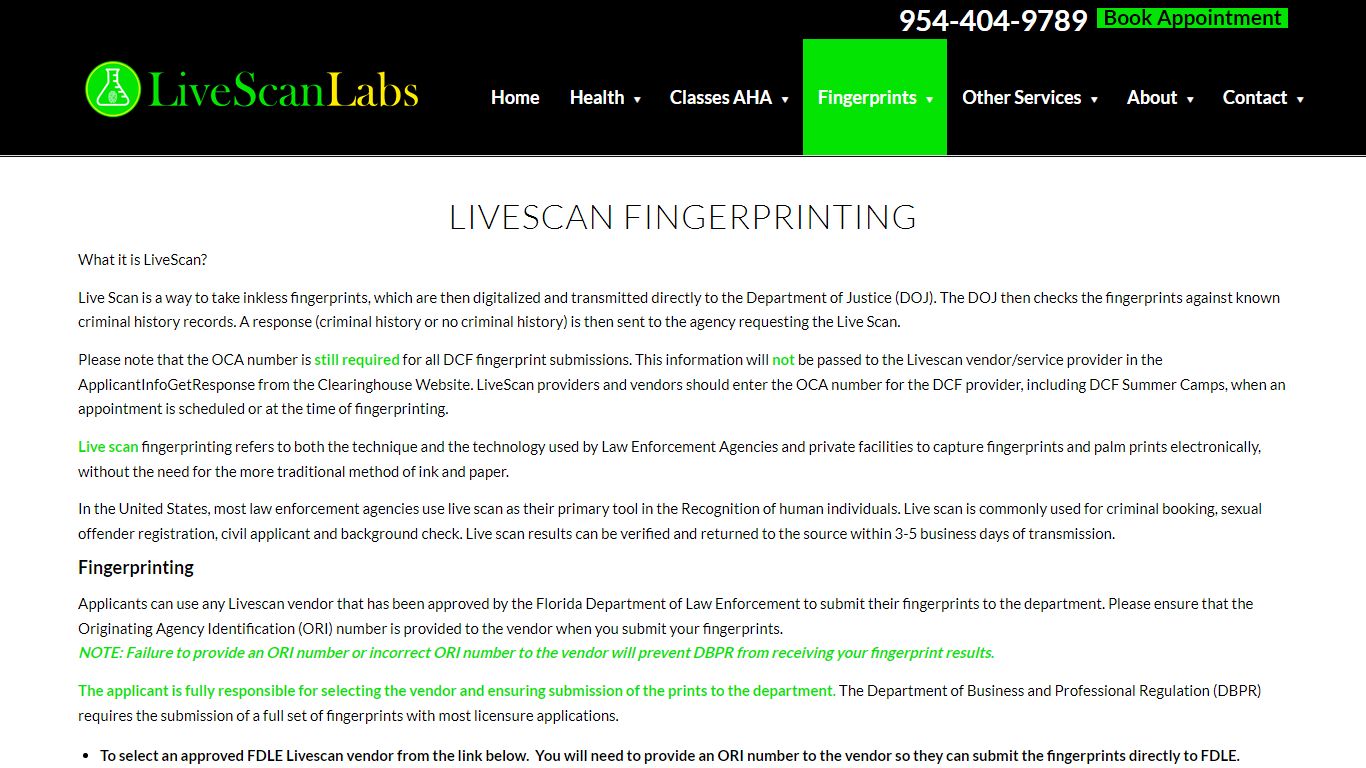 LiveScan Fingerprinting - Live Scan Labs